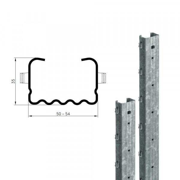 leova® Reihenpfähle 50/35 PLUS 2500 mm stückverzinkt