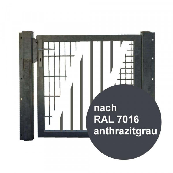 Tor 1,50 x 1,80 m Industrietor einflügelig Anthrazit, Öffnung 180°