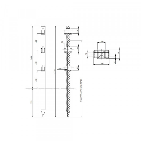 Kunststoff-Koppelzaun braun mit 3-Querriegel