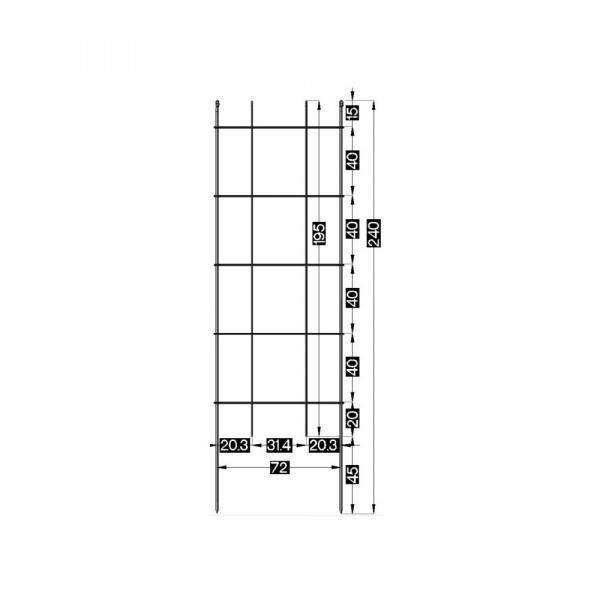 Rankspalier massiv 1950 x 0720 mm blank