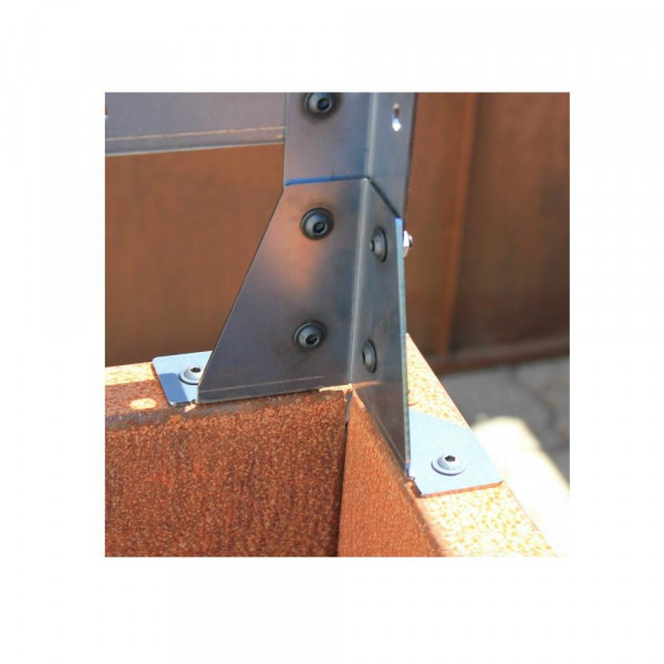 Halter für Ranksystem Hochbeet Urban Ecke Corten Konsole