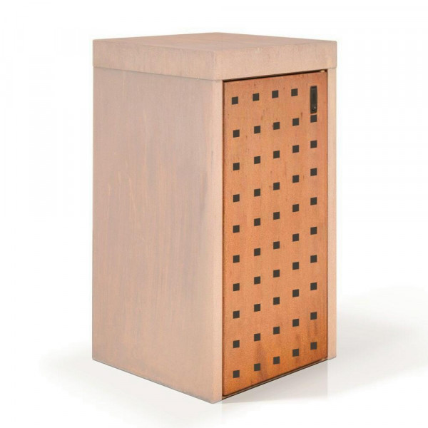 Müllbox Zulage für Tonne 120 l Lochblechtür aus Edelrost
